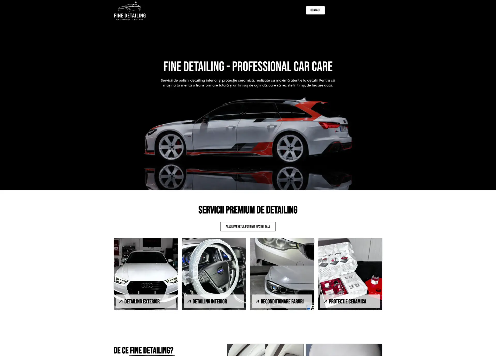 Website Fine Detailing – servicii auto premium