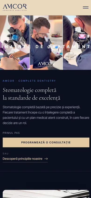 Site-ul clinicii AMCOR pe telefon